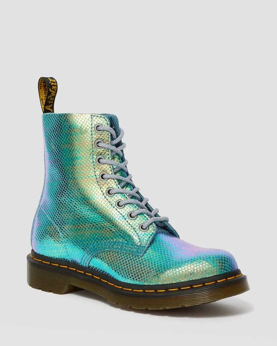 1460 Pascal Blue Iridescent Texture Boots