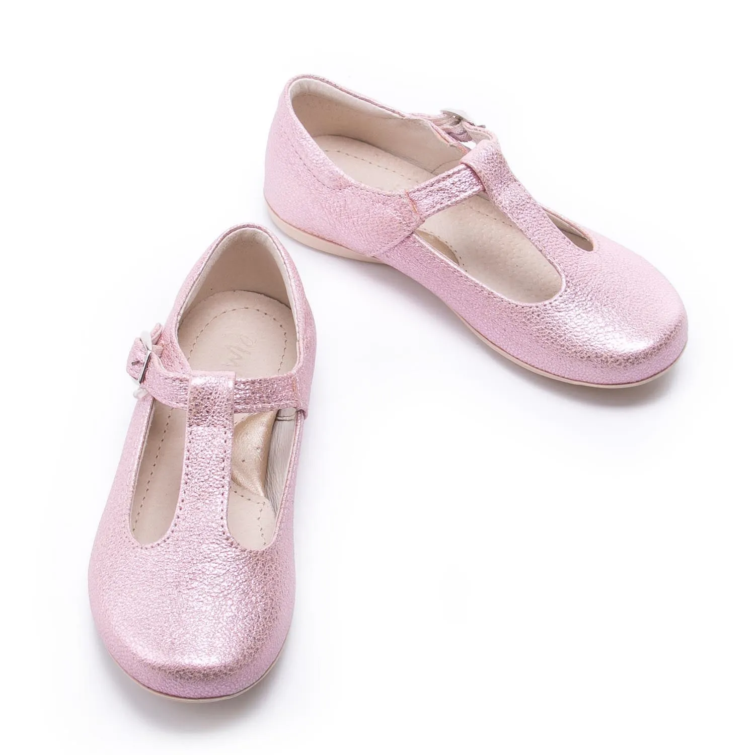 (2572B-3) Emel balerina shoes shiny rose