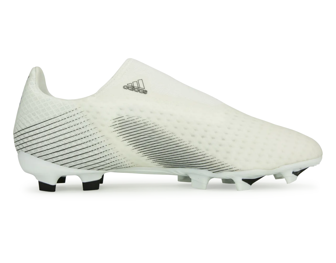 adidas Men's X Ghosted.3 Laceless FG White/Core Black