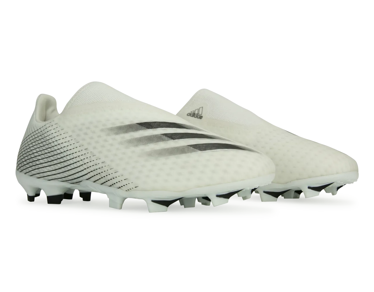 adidas Men's X Ghosted.3 Laceless FG White/Core Black