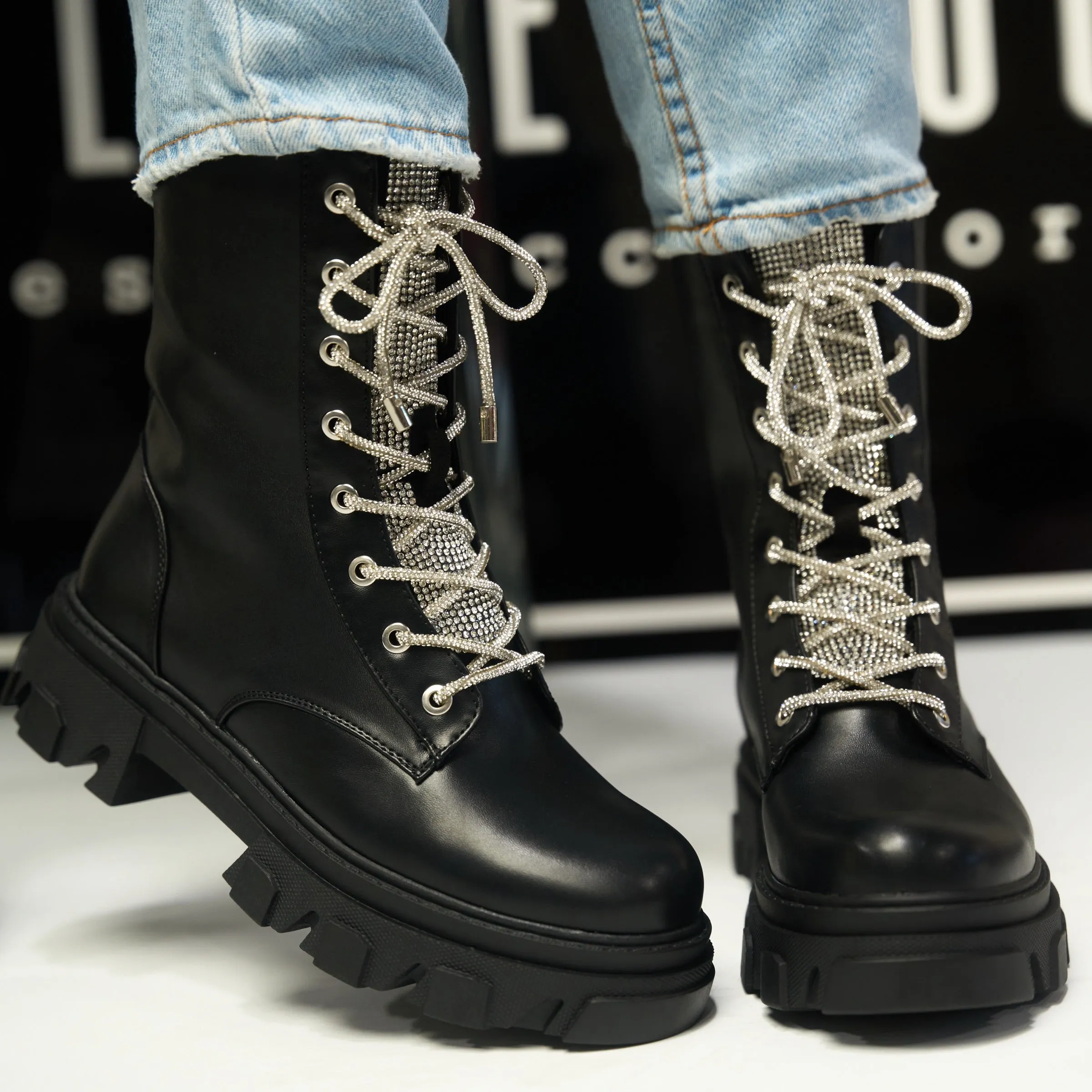 bling combat boot - nunani