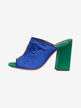 Blue embroidered heels - size EU 36