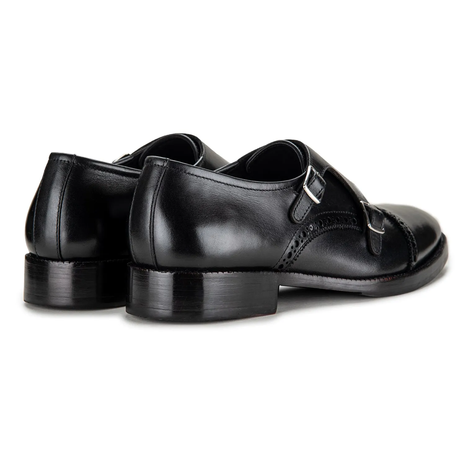 Captoe Double Monk Strap - Black