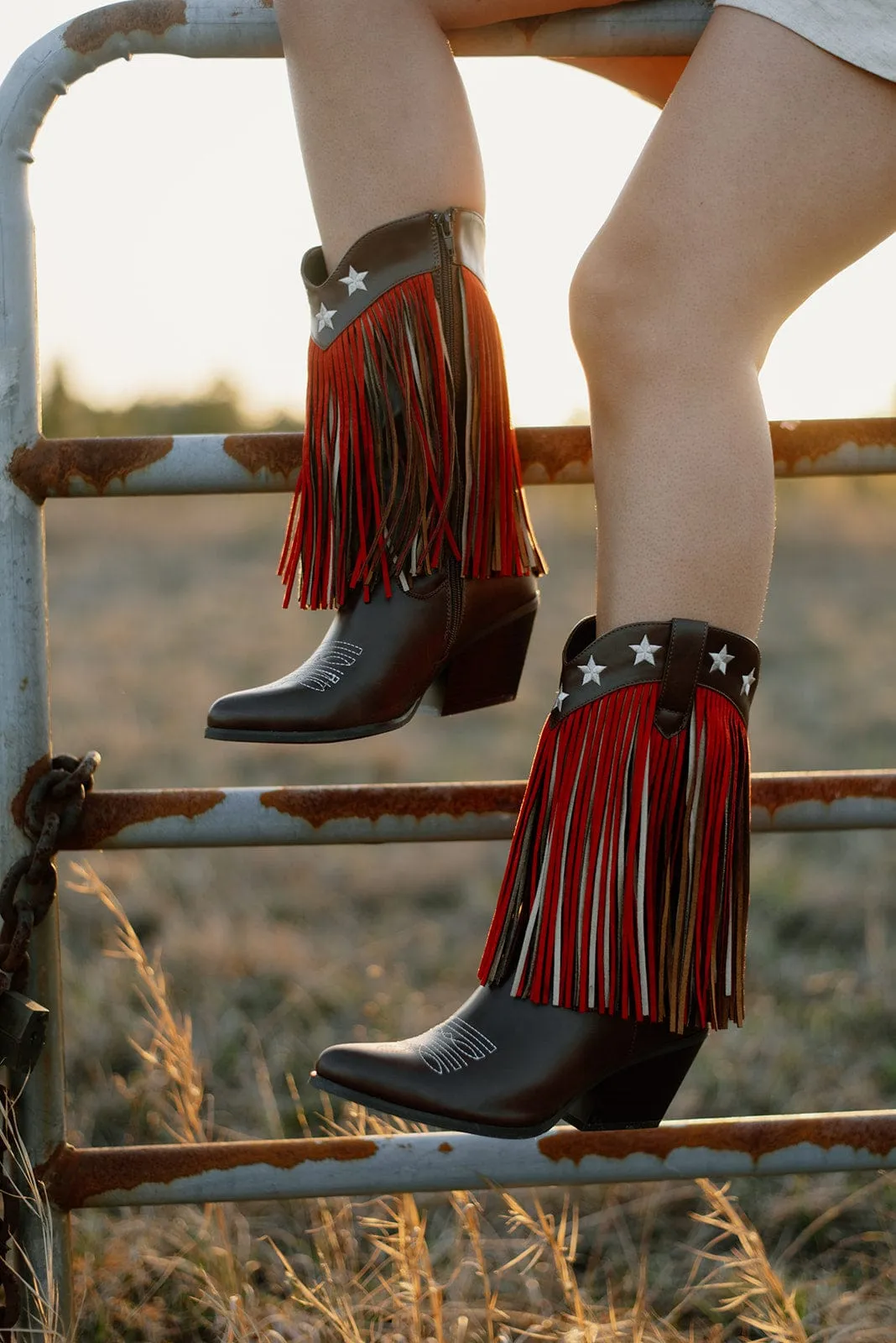 Chocolate Brown Fringe Cowgirl Boots