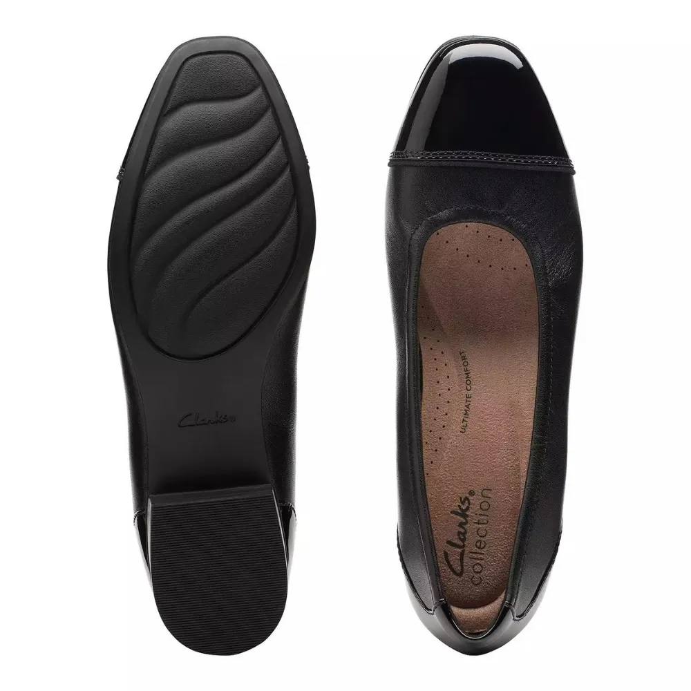 Clarks Juliet Step Black Leather Slip-On (Women's)