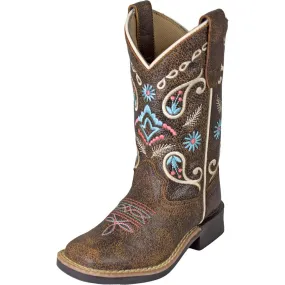 Girls Cowgirl Legend Paisley Stitched Western Boots – Stylish and Durable Footwear for Young Cowgirls