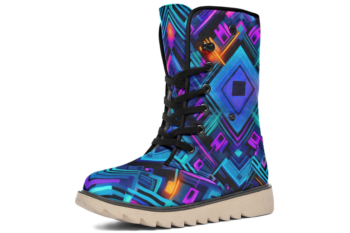 Cyan Convergence Moon Boots