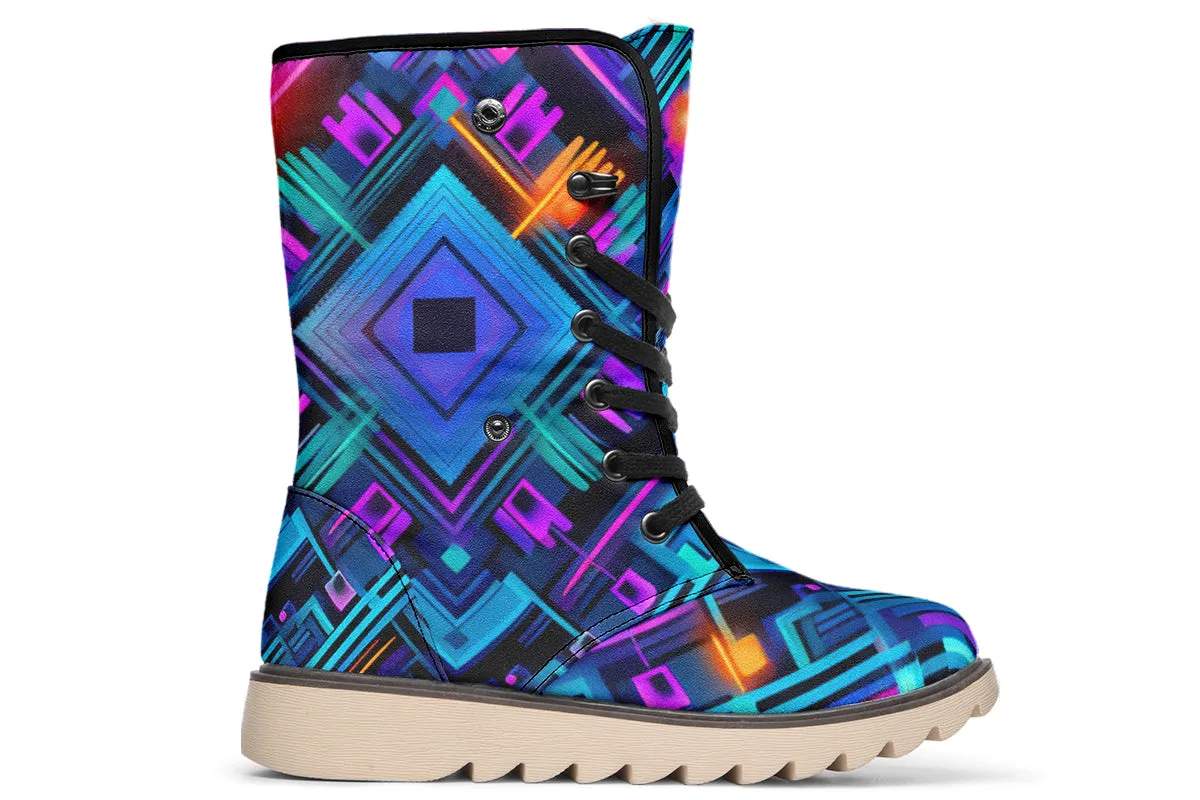 Cyan Convergence Moon Boots