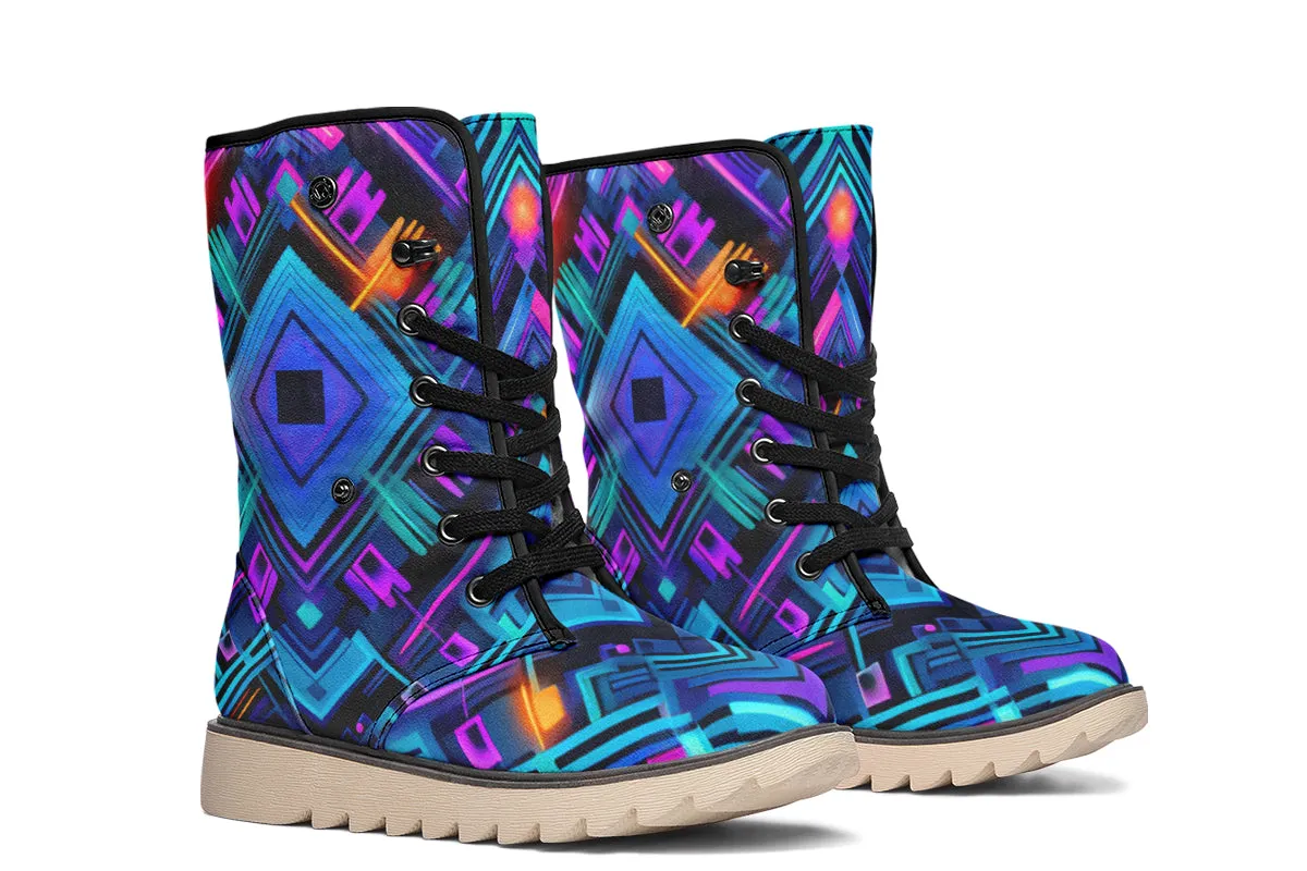 Cyan Convergence Moon Boots