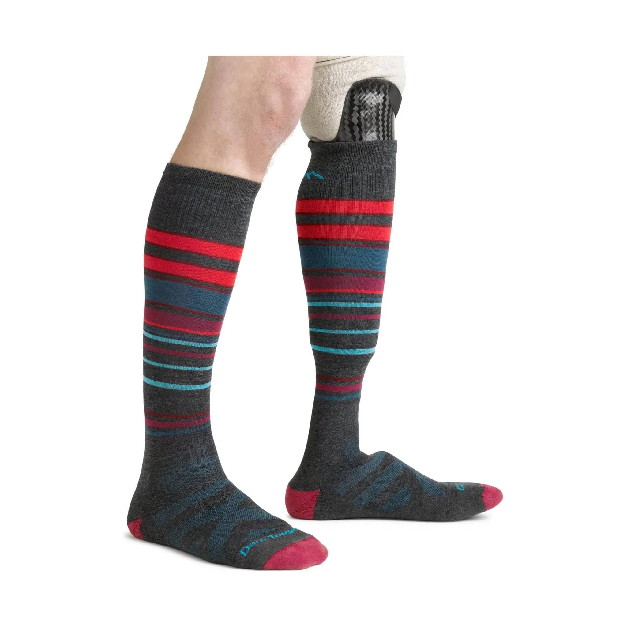 Darn Tough Vermont Men's Snowpack Over The Calf Midweight Ski and Snowboard Sock - Charcoal