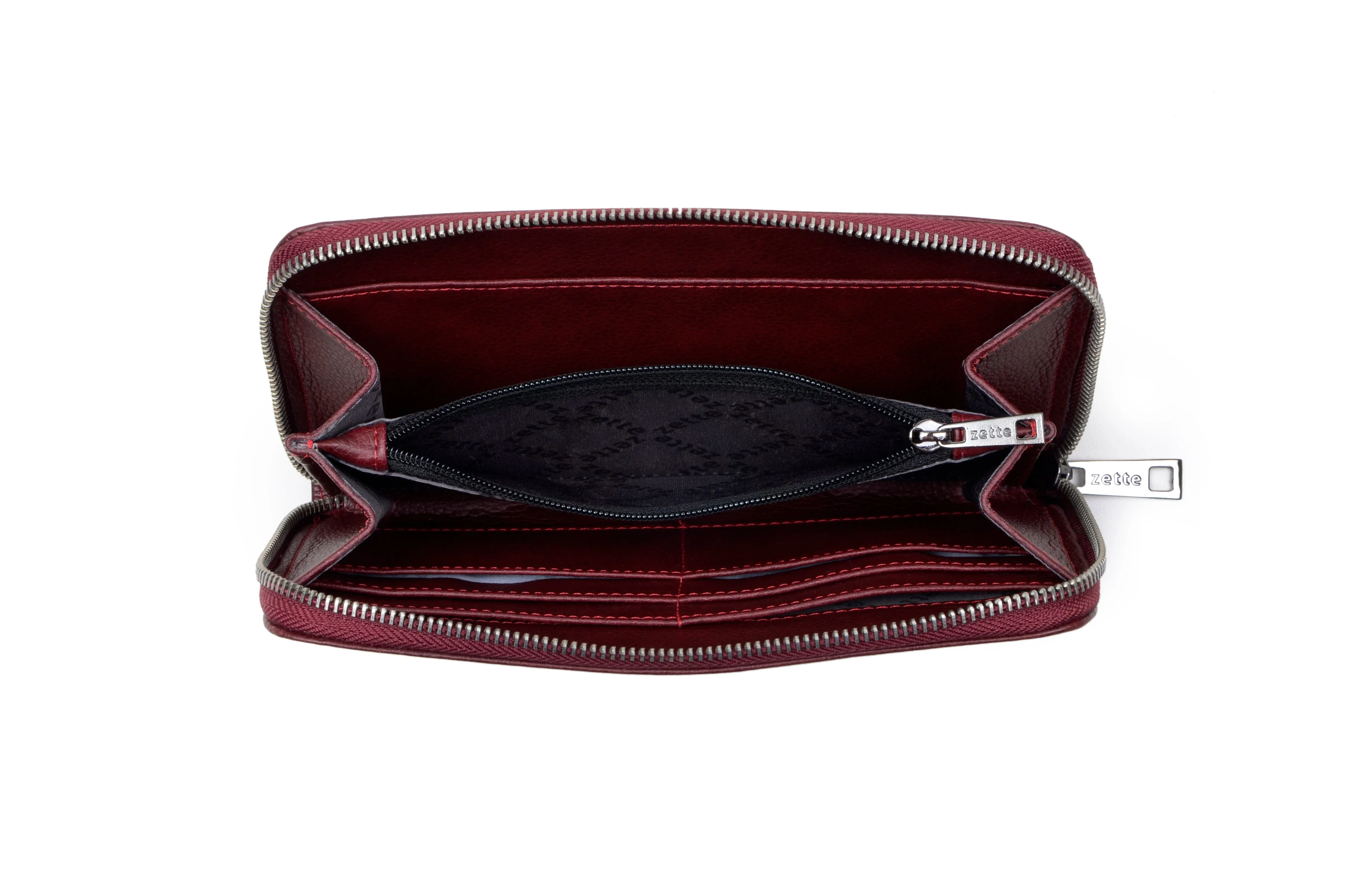 'Eve' women's vegan leather wallet Zette - burgundy