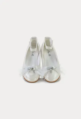 Feather Flowers PU Leather Strap Flat Shoes