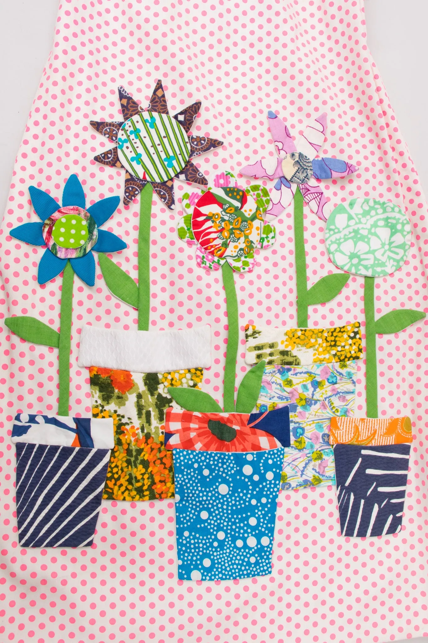 Flowerpot Appliqué Dot Shirt & Skirt Set