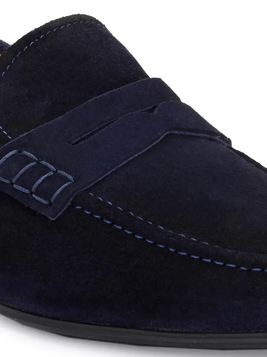 Genuine Navy Suede Leather Formal Shoes