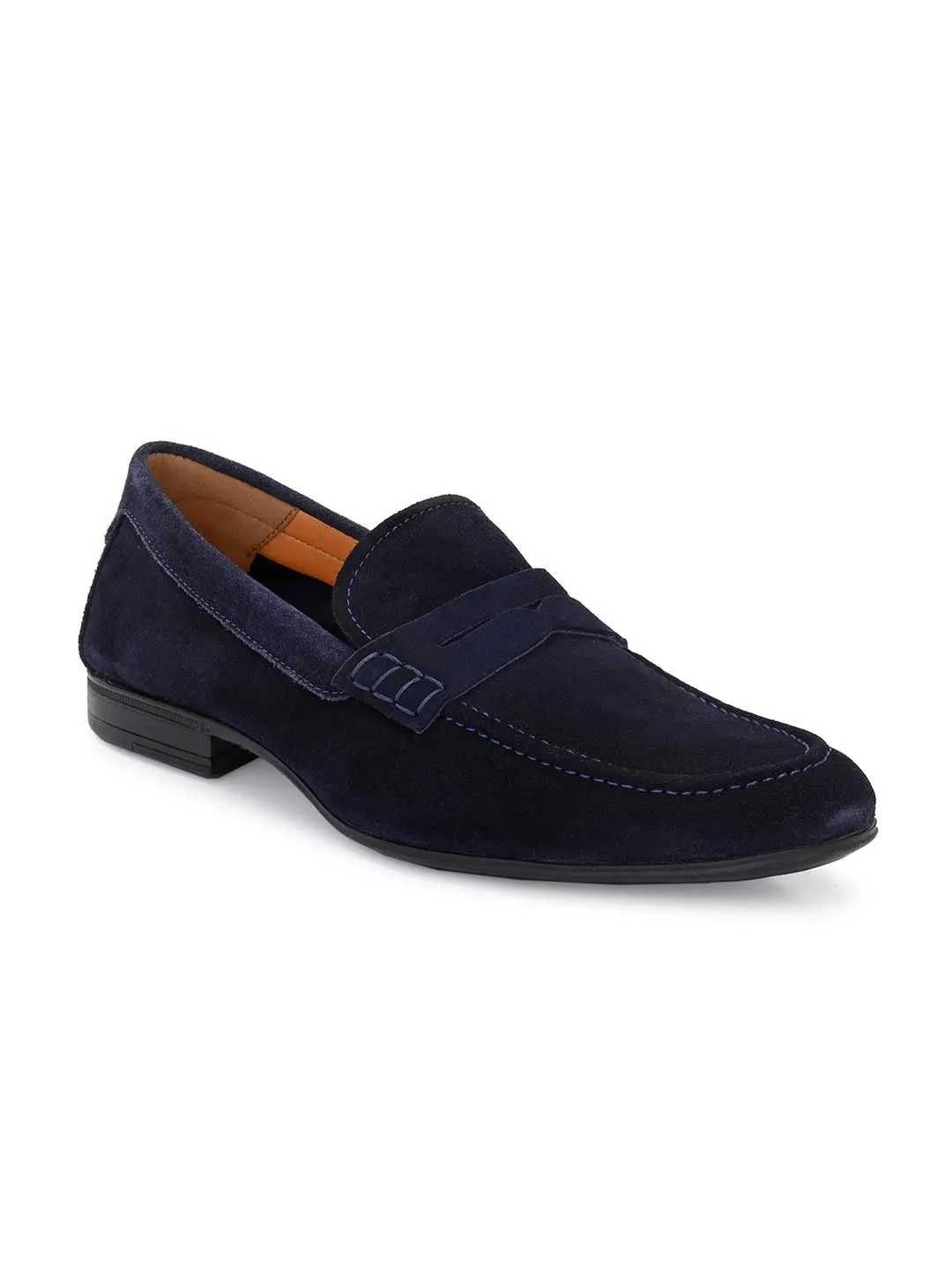 Genuine Navy Suede Leather Formal Shoes