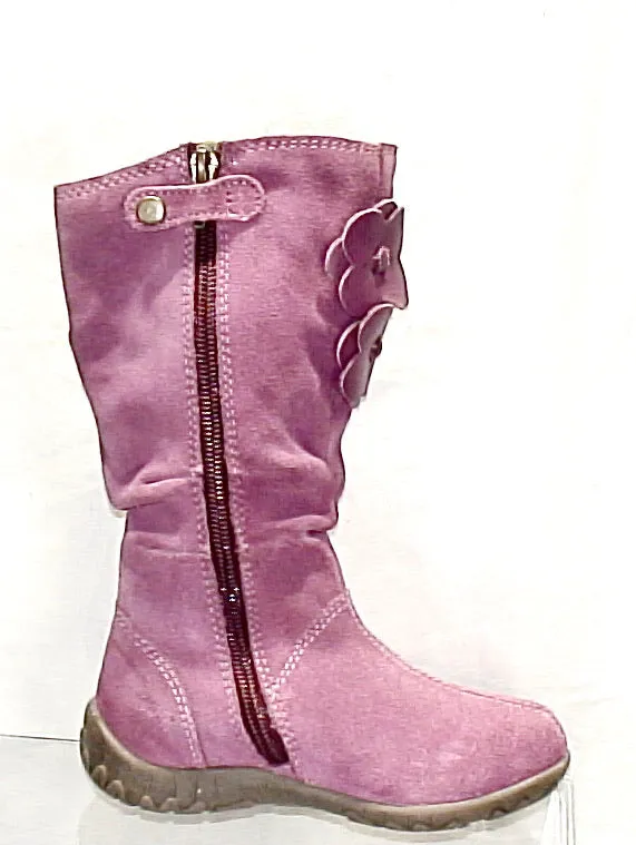 Girl's Primigi Flower-Power Tall Suede Boot -Rose Pink