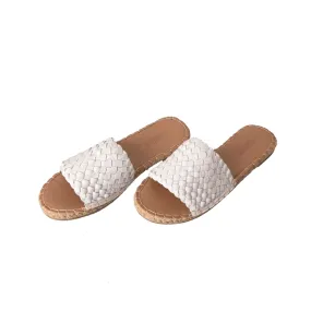 Human Shoes Chrissy Leather Slide in White