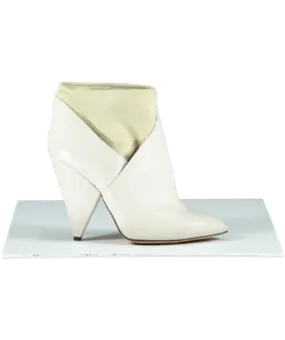 IRO Beige Leather Slouch Ankle Boots UK 7 EU 40 👠