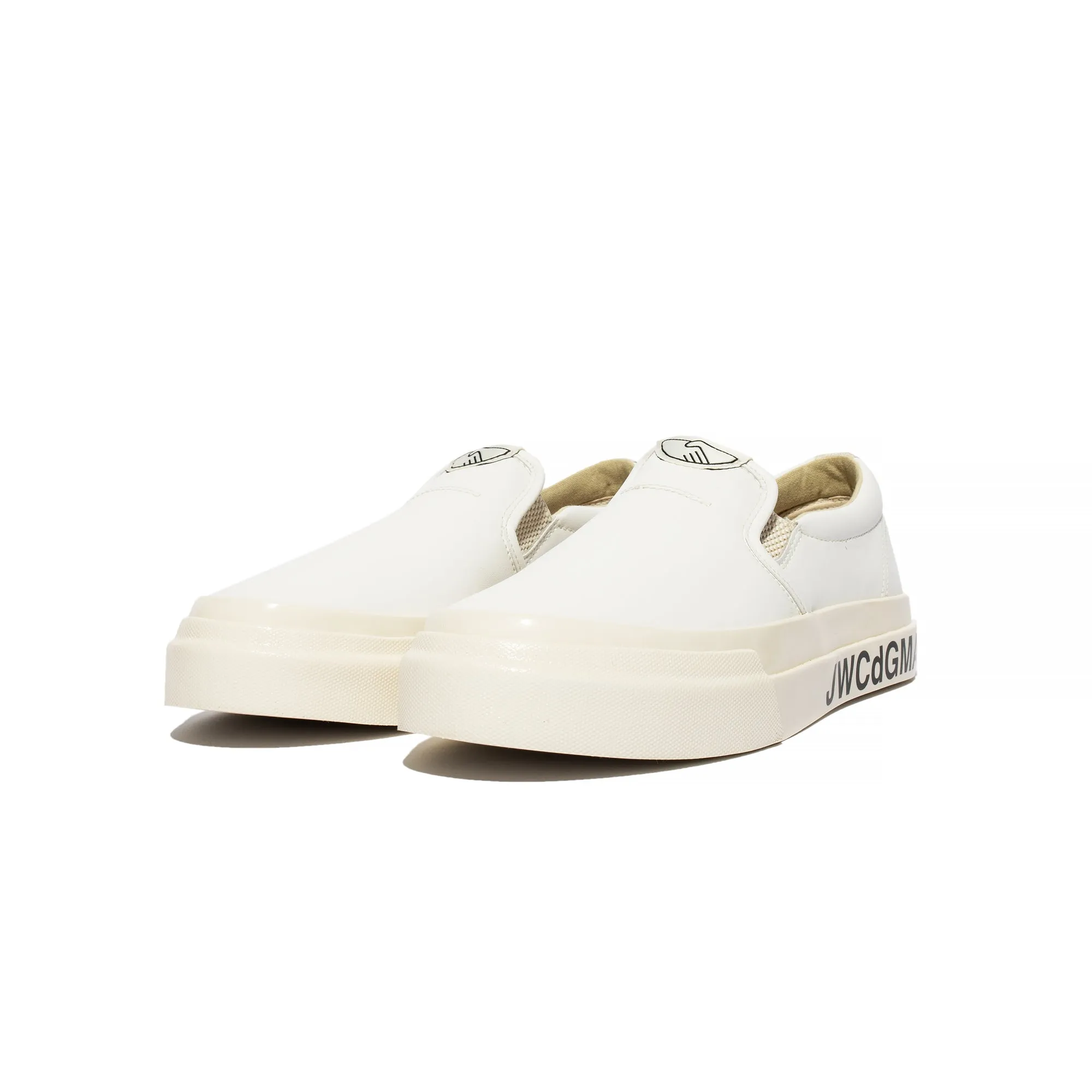 Junya Watanabe MAN X Stepney Workers Club Leather Slip On Shoes White