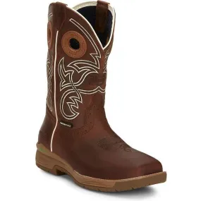 Justin Men's Nitread 11 Comp Toe WP Western Work Boot -Brown- CR3201