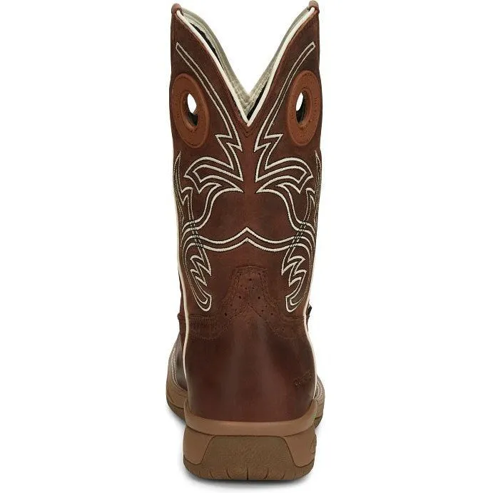 Justin Men's Nitread 11 Comp Toe WP Western Work Boot -Brown- CR3201