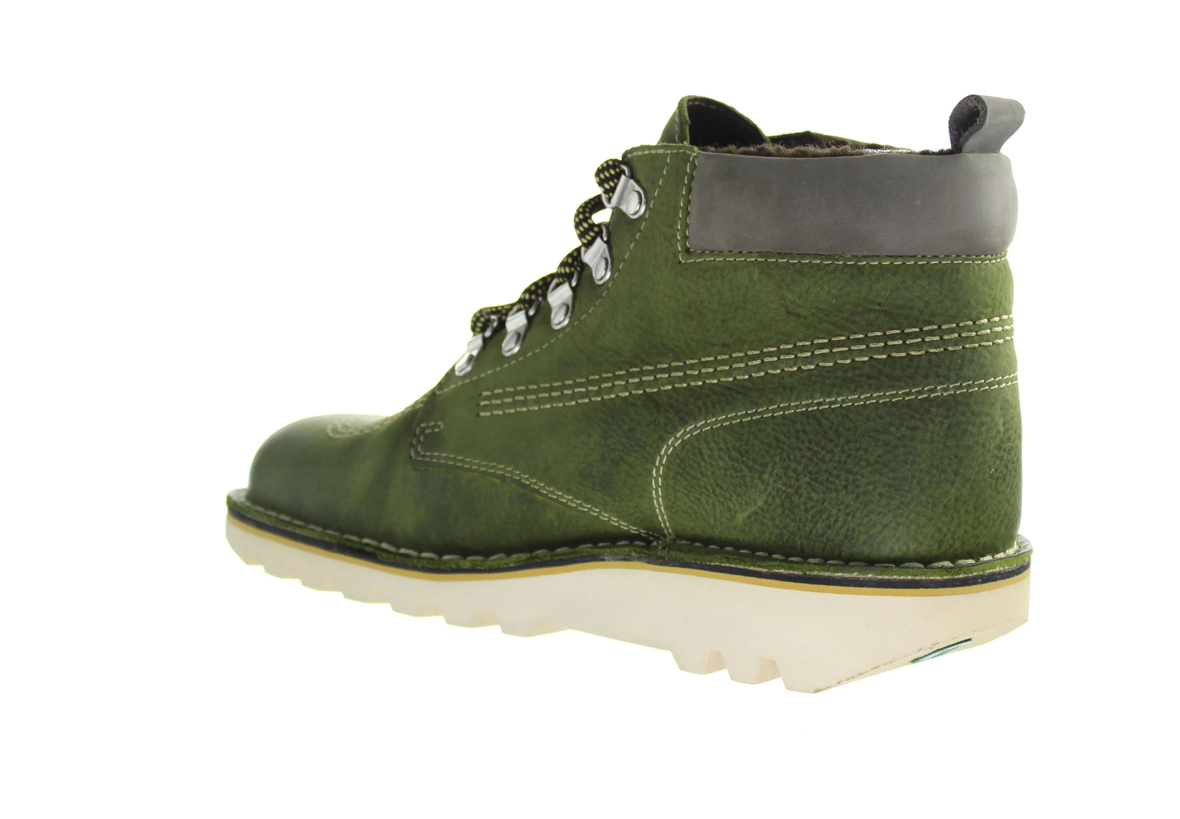 Kickers Mens Kick Hi Winterized Green Boots - Waterproof, Warm, Durable Footwear