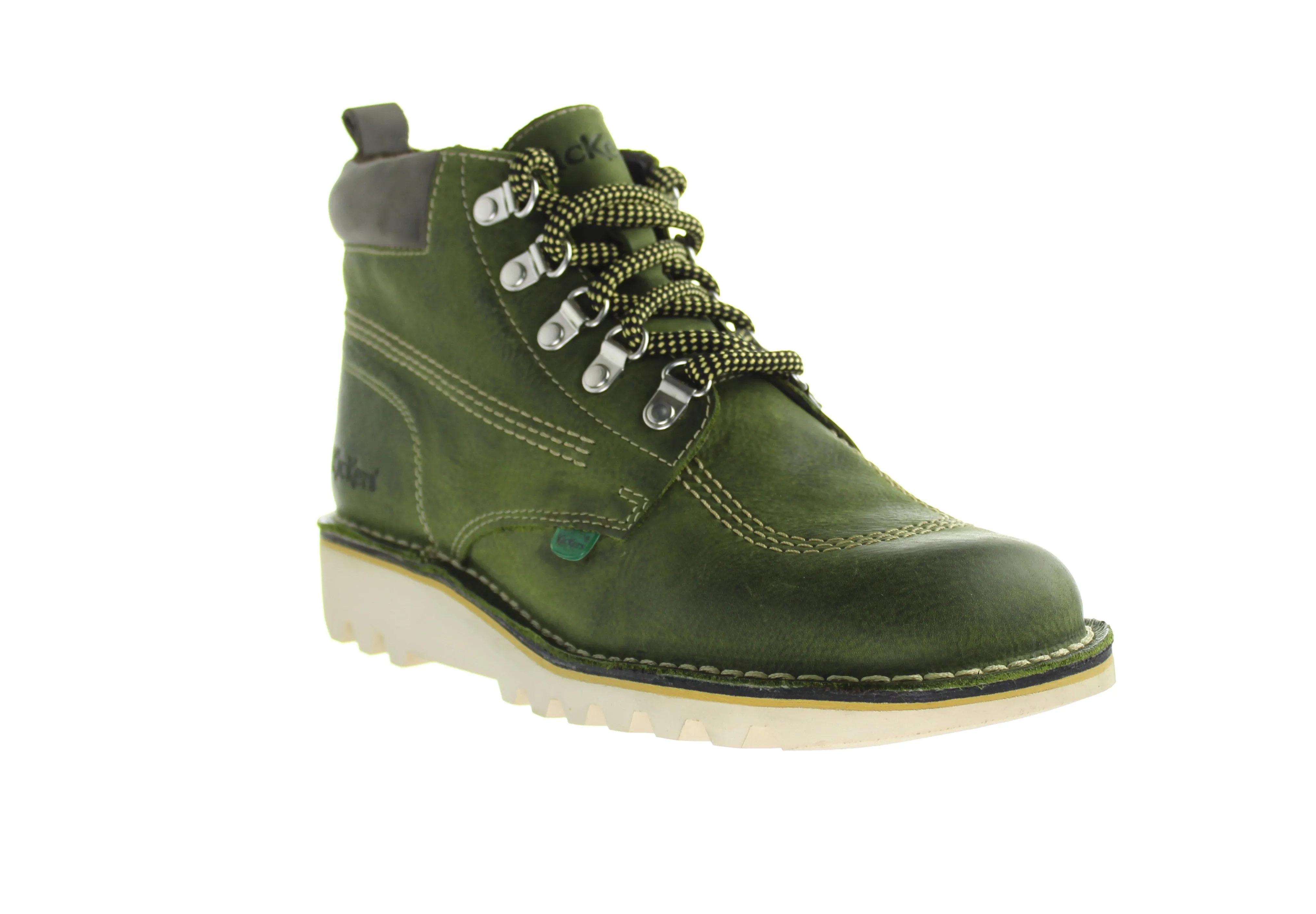 Kickers Mens Kick Hi Winterized Green Boots - Waterproof, Warm, Durable Footwear