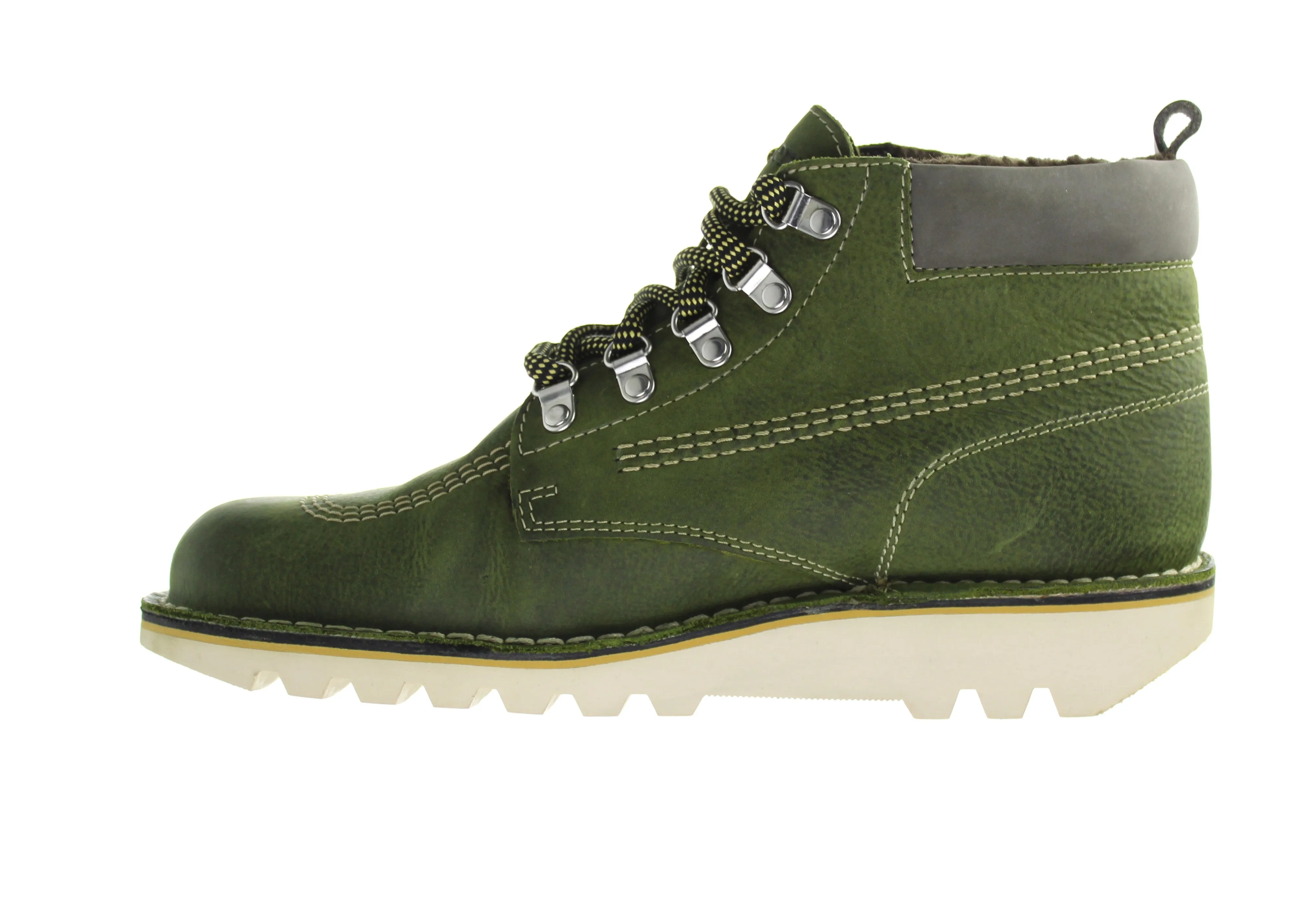 Kickers Mens Kick Hi Winterized Green Boots - Waterproof, Warm, Durable Footwear