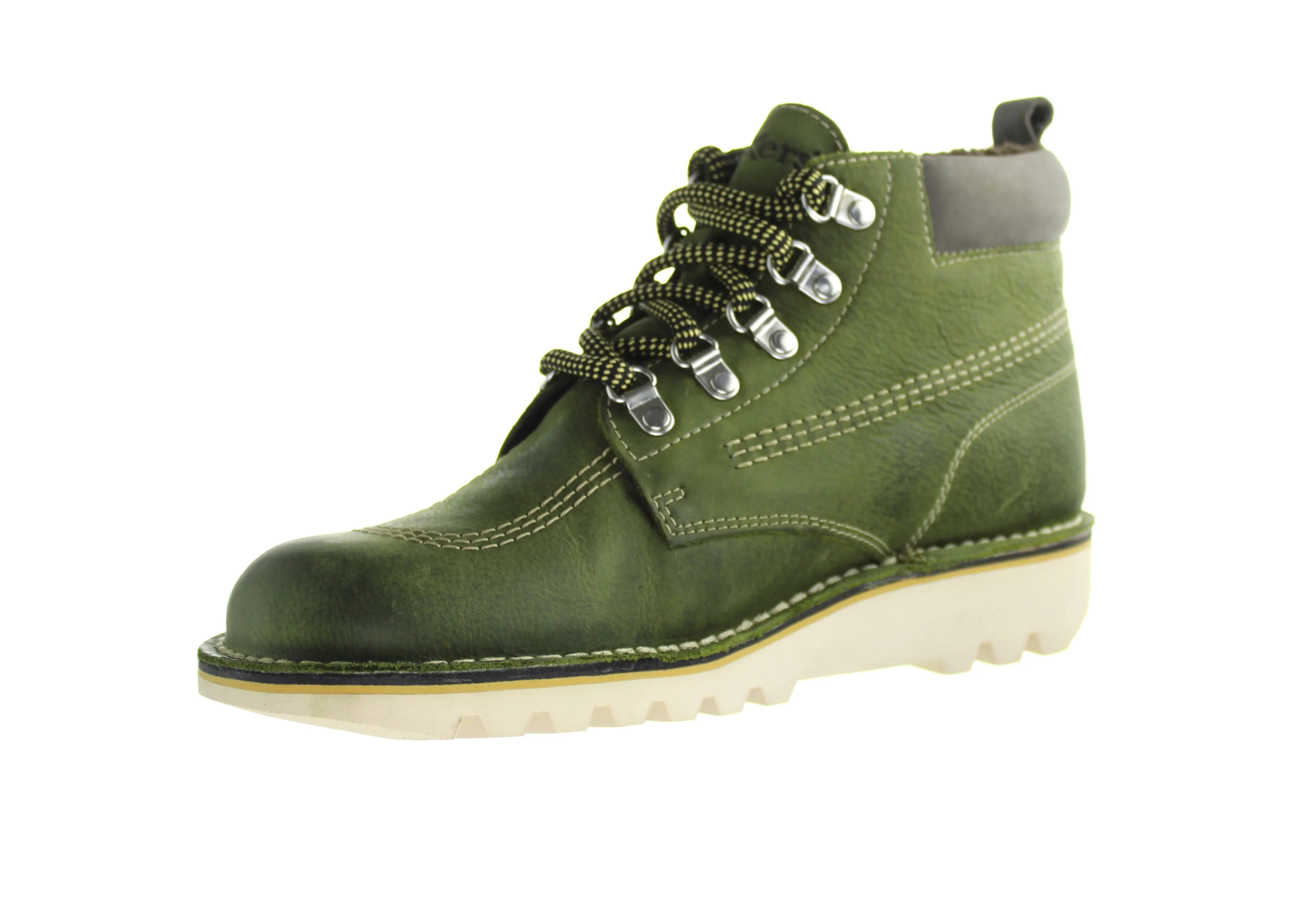 Kickers Mens Kick Hi Winterized Green Boots - Waterproof, Warm, Durable Footwear