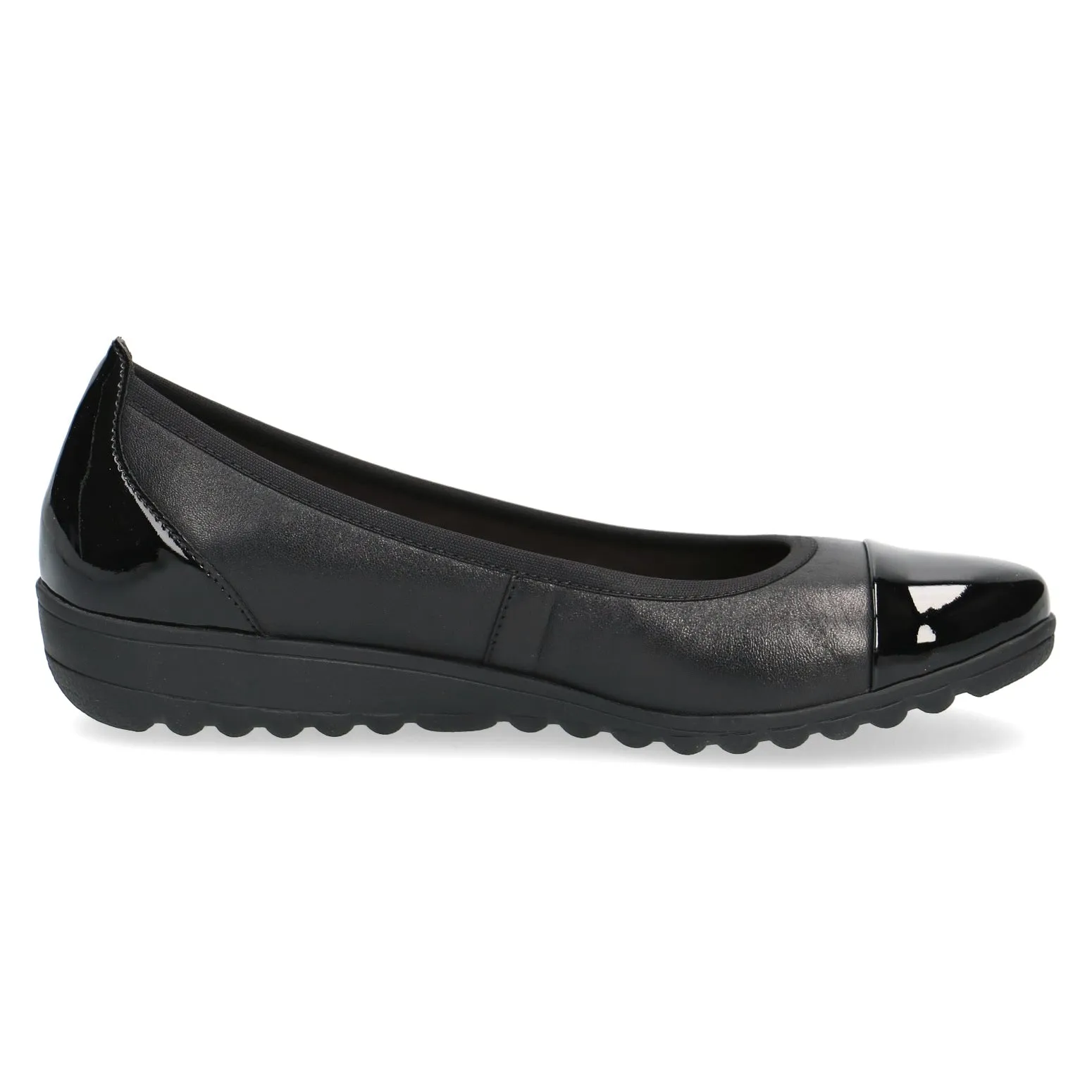 Ladies Caprice Black Nappa Slip On Shoes Soft Leather