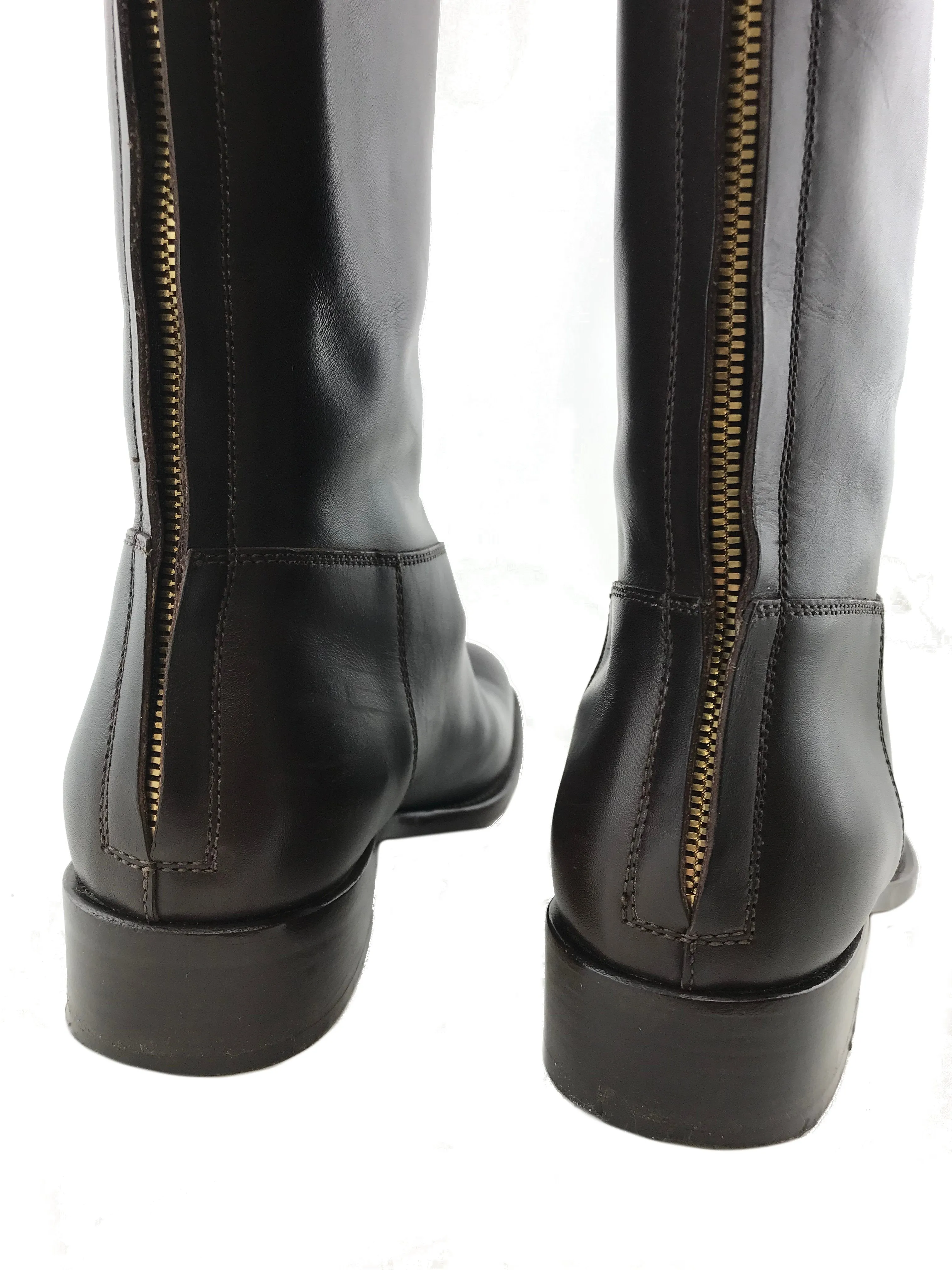 Loro Piana Wellington Leather Knee High Boots Size 8.5