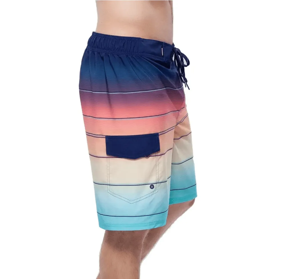 Men's 4-Way Stretch Board Shorts 9" Quick Dry Beach Swimwear