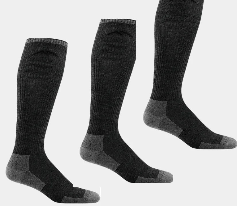 Men's Darn Tough Westerner Over-the-Calf Lightweight Work Sock 3-Pack - Black