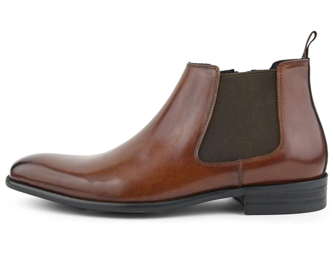 Men's Leather Chelsea Dress Boot color Tan