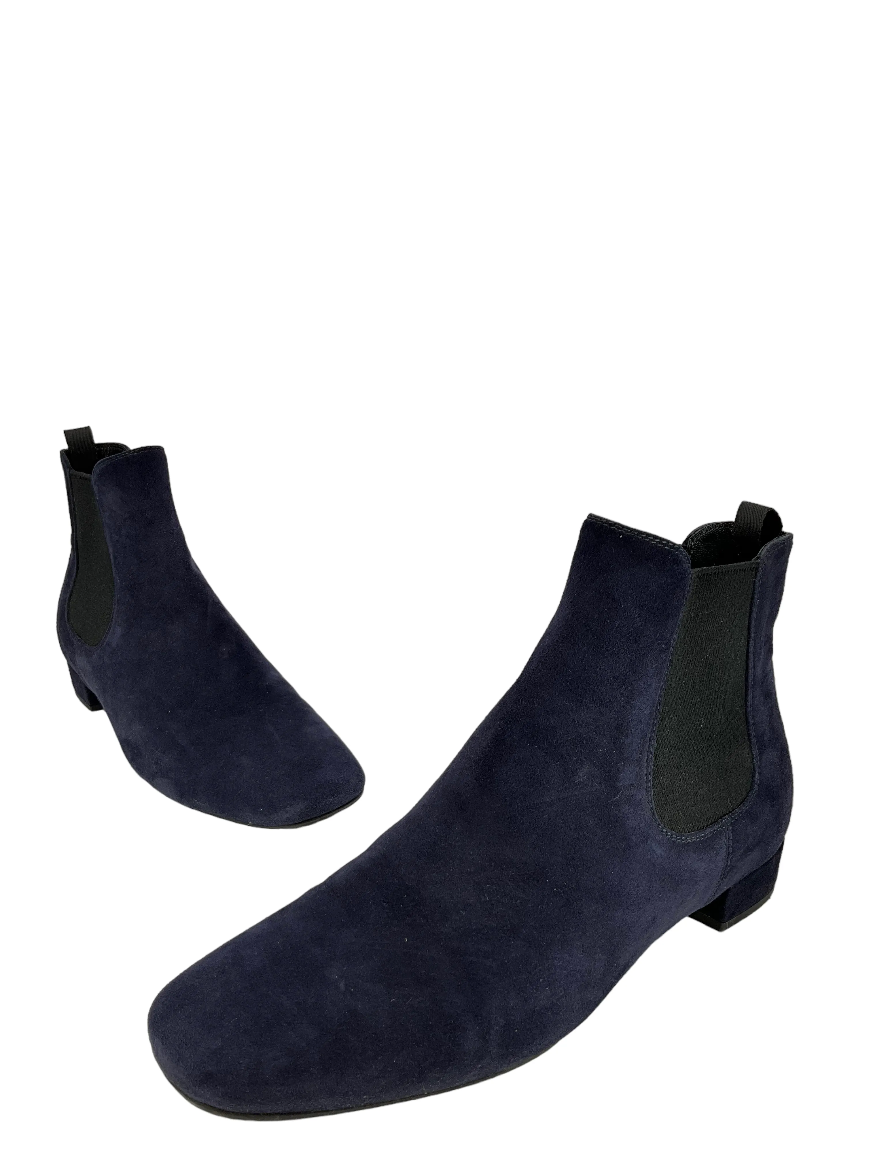 Prada Dark Blue Suede Chelsea Boots Size 7.5