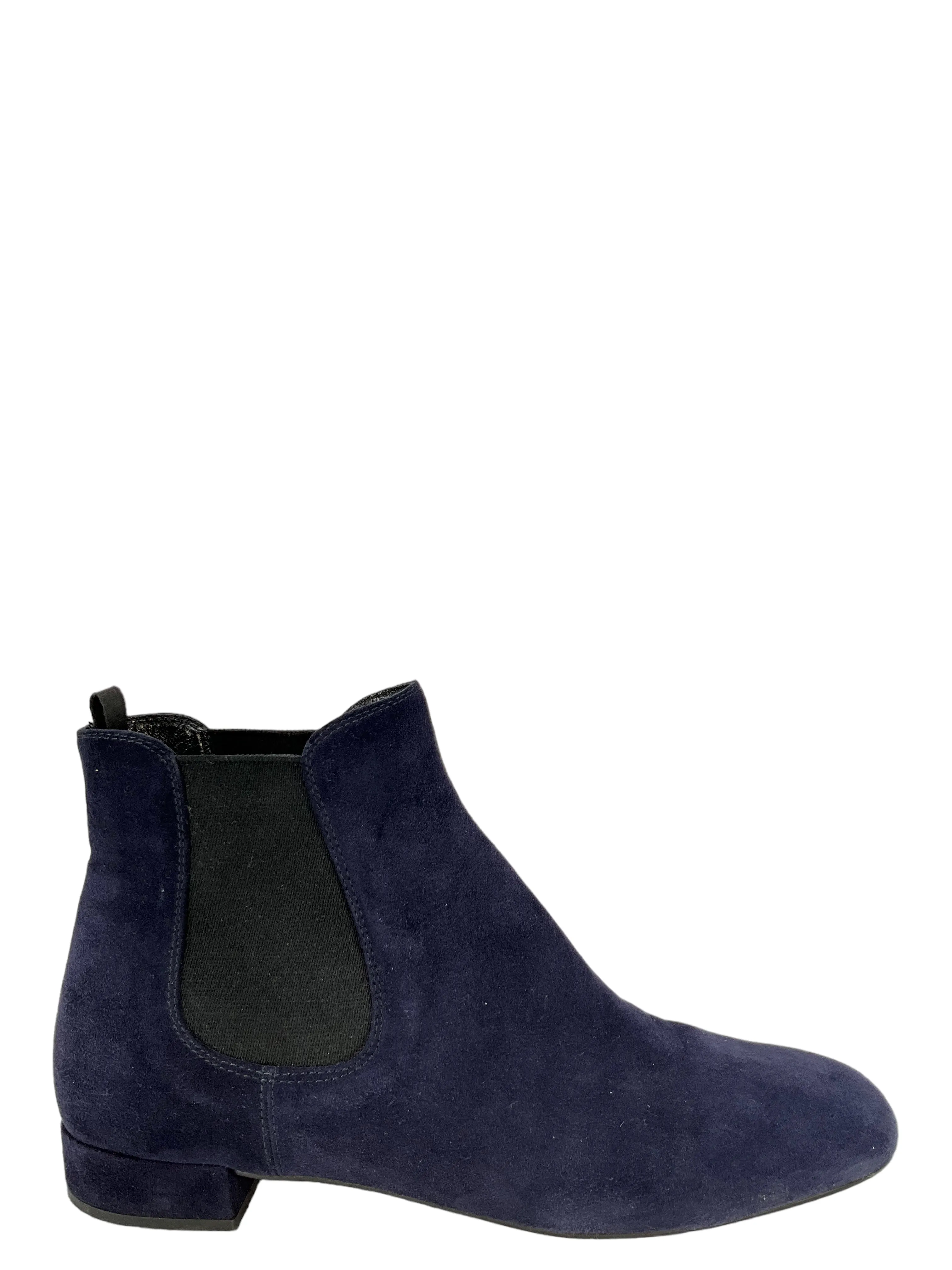 Prada Dark Blue Suede Chelsea Boots Size 7.5