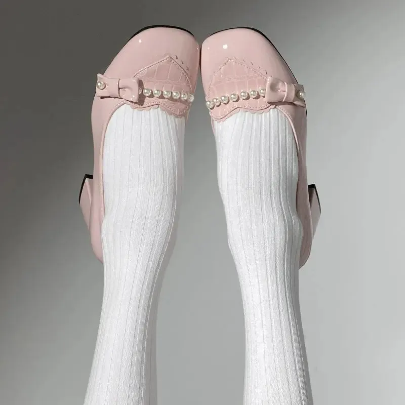 Preorder Pearl Bow Lolita High Heels - Kimi