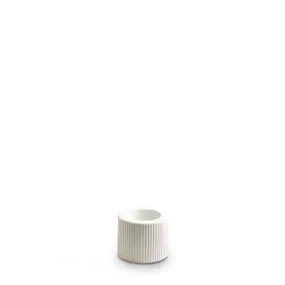 Small Ribbed Infinity Candle Holder Snow