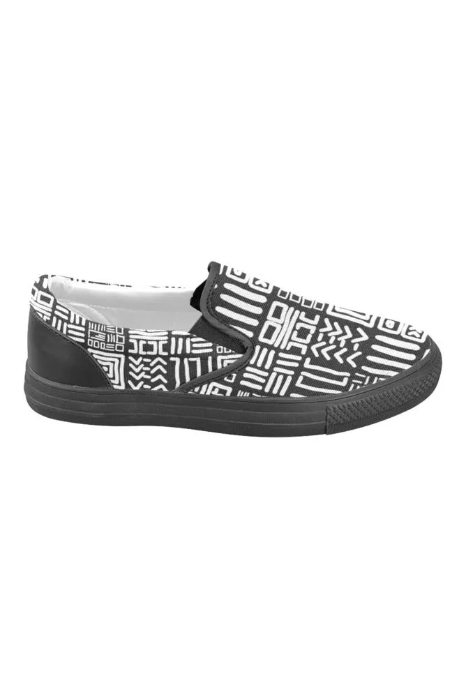 Tribal Pattern Men's Unusual Slip-on Canvas Shoes (Model 019)