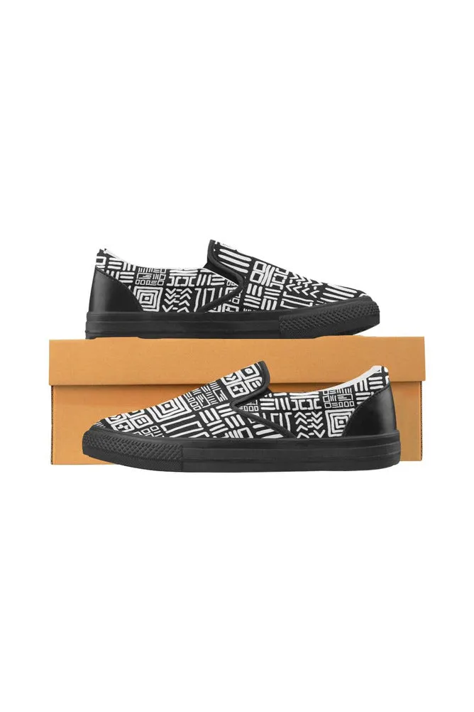 Tribal Pattern Men's Unusual Slip-on Canvas Shoes (Model 019)