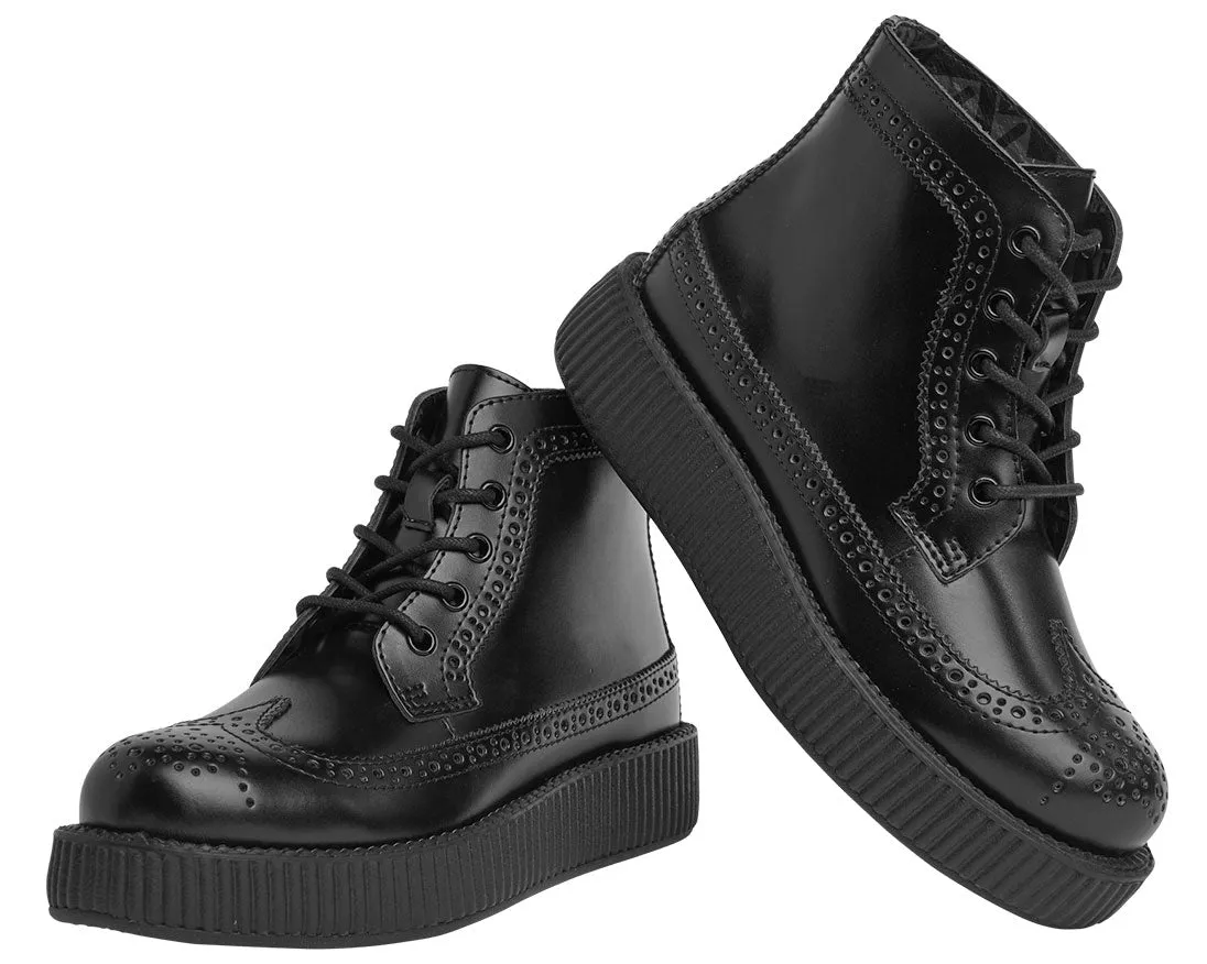 T.U.K BLACK BROGUE WINGTIP VIVA LOW CREEPER BOOT