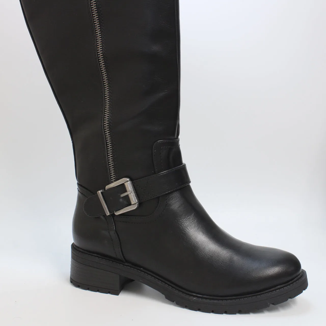 Womens Office Khloe High Leg Rider Boots Black